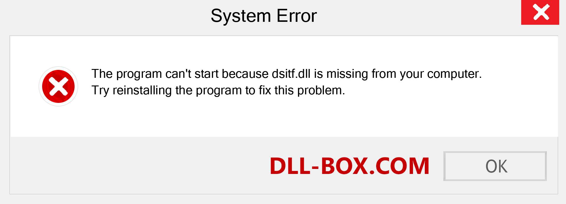  dsitf.dll file is missing?. Download for Windows 7, 8, 10 - Fix  dsitf dll Missing Error on Windows, photos, images